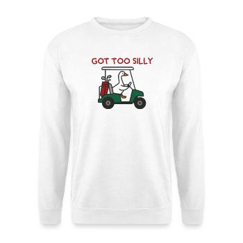 Gans im Golfwagen – Zu albern - Unisex Pullover - Weiß - Vorne