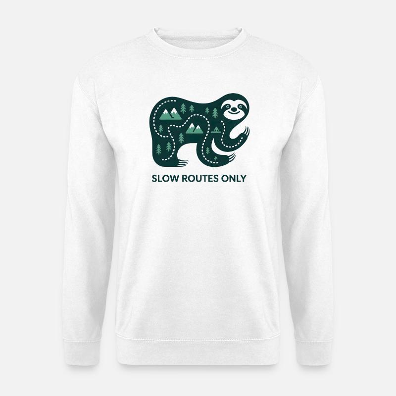 Slow Routes Only Elephant - Unisex Sweatshirt - white