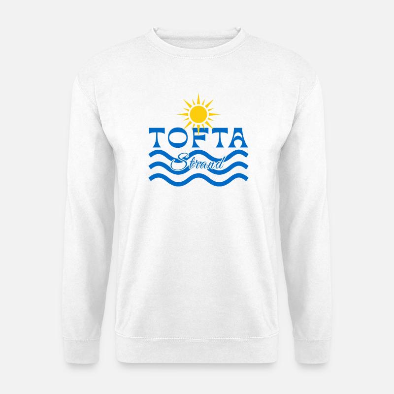Tofta Strand-Sonne und Wellen - Unisex Pullover - Weiß