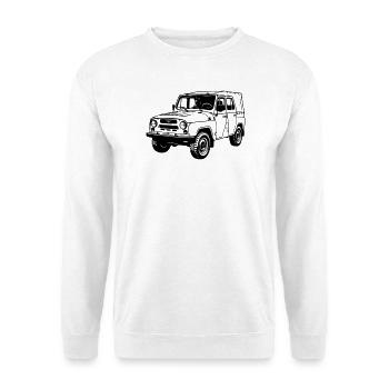 Véhicule tout-terrain UAZ - Sweat-shirt Unisexe - blanc - Devant