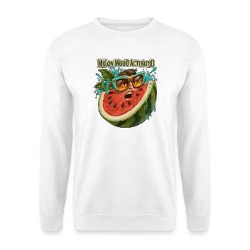 Melone Stimmungsaktiviertes lustiges Wassermelonengesicht - Unisex Pullover - Weiß - Vorne