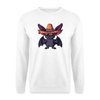 Bat Funny Sombrero - Unisex Sweatshirt - white - Front