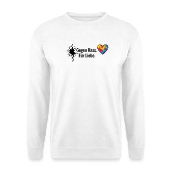 Gegen Hass Für Liebe Motiv für Aktivisten & Pride - Unisex Pullover - Weiß - Vorne