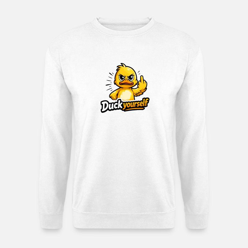 Cheeky duck with attitude - Unisex Sweatshirt - white