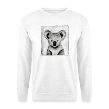 Koala black and white - hand carved artwork - Unisex Sweatshirt - white - Front