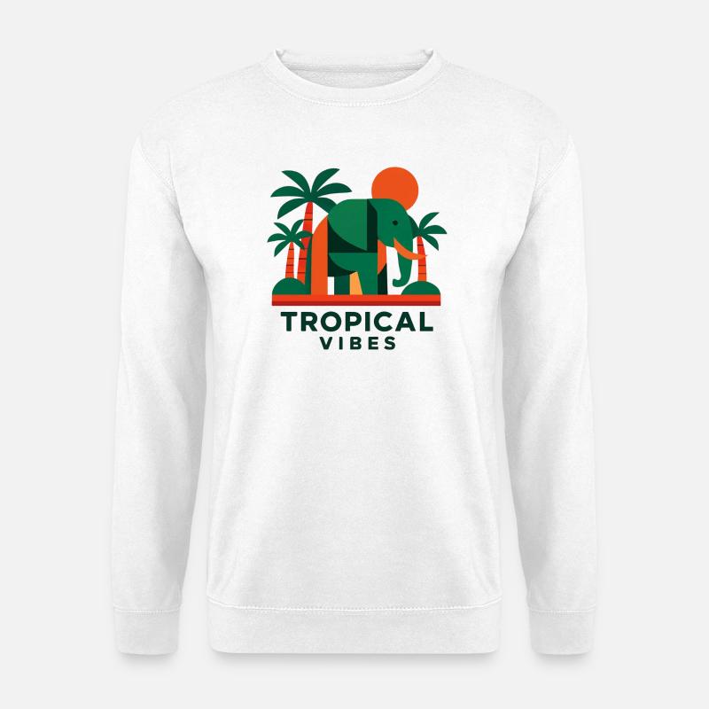 Tropical Elephant - Unisex Pullover - Weiß