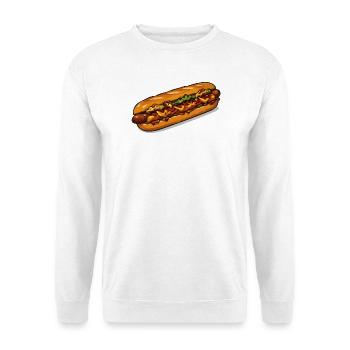 Cartoon Hot Dog Illustration - Unisex Sweatshirt - white - Front