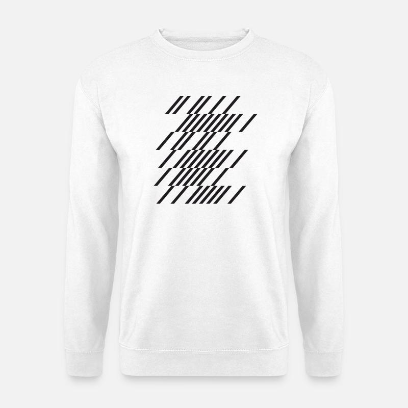 Diagonal Line Grid Overlap - Unisex Sweatshirt - white