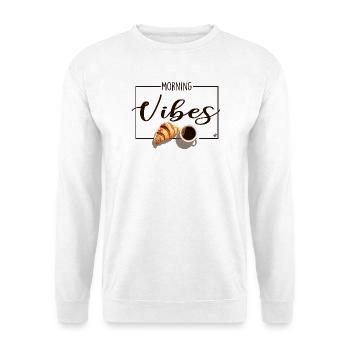 Tasse de café et croissant - Sweat-shirt Unisexe - blanc - Devant