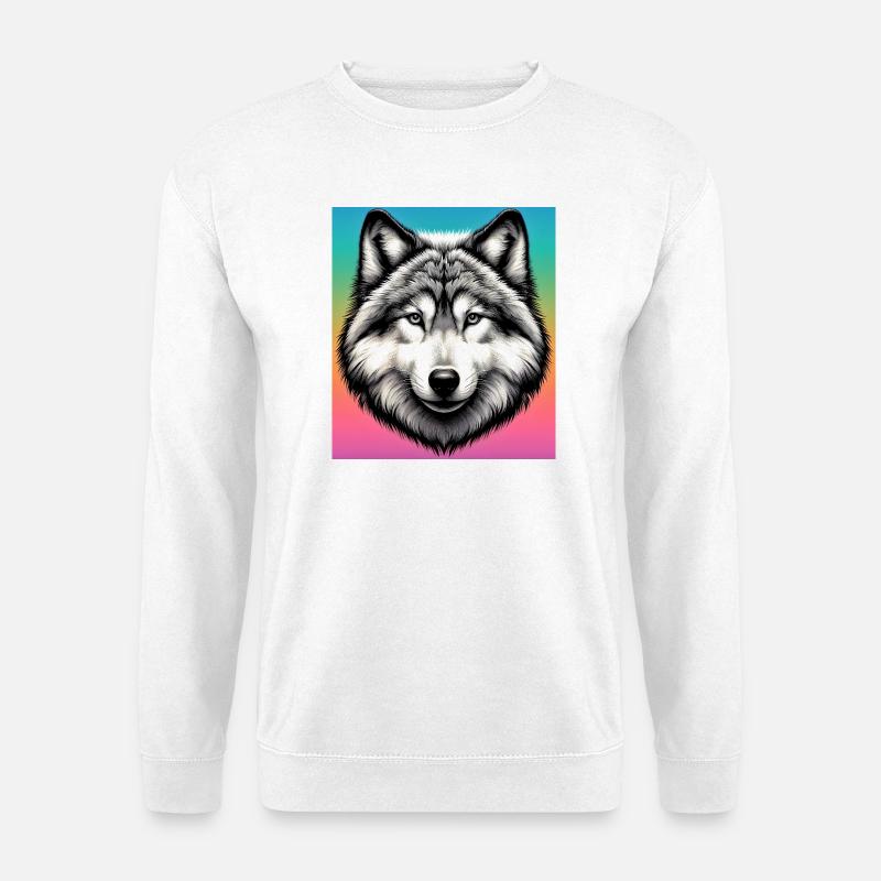 Wolf - Unisex Pullover - Weiß