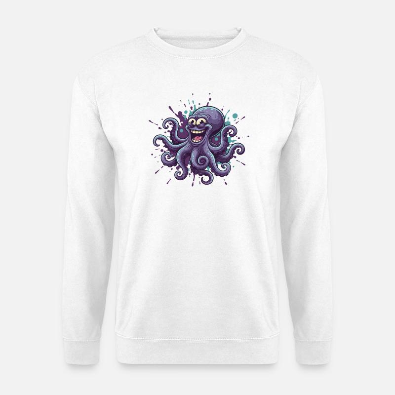 Happy Ink Octopus Graffiti - Unisex Sweatshirt - white