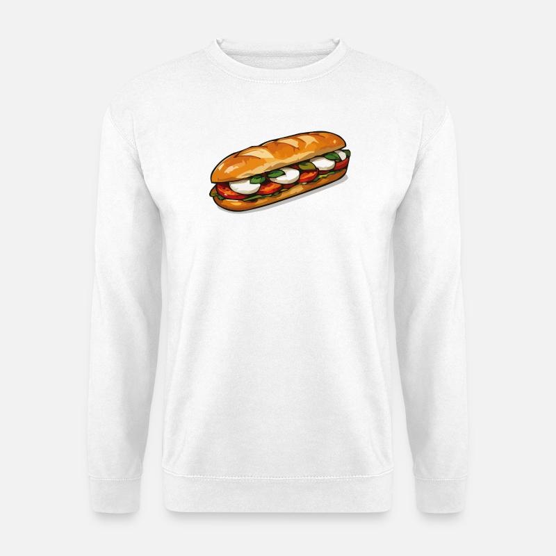 Frisch belegtes Sandwich Kunst - Unisex Pullover - Weiß