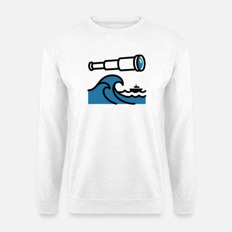 Telescope Waves Ocean Explorer - Unisex Sweatshirt - white