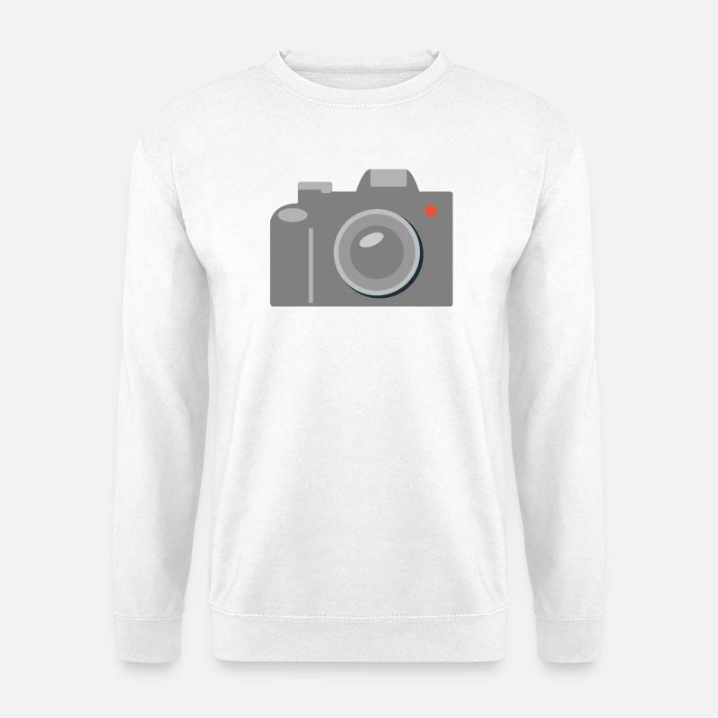 Kamera Icon Grafik Grau - Unisex Pullover - Weiß