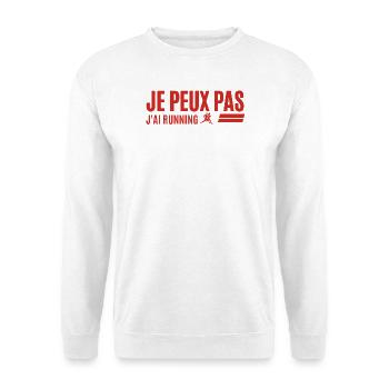 je peux pas j'ai running Cadeau Coureur - Sweat-shirt Unisexe - blanc - Devant