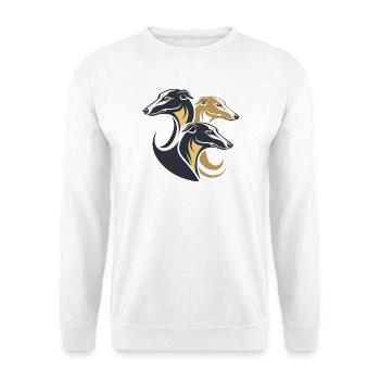 Dreifache Windhunde Silhouette - Unisex Pullover - Weiß - Vorne