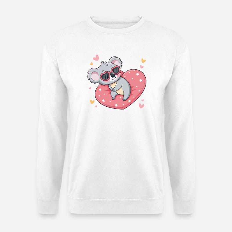 Koala-Liebe auf Pink Heart - Unisex Pullover - Weiß