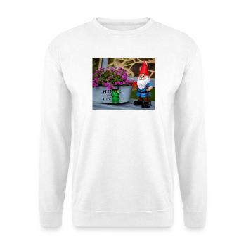 Garden Gnome and Frog Motif - Unisex Sweatshirt - white - Front