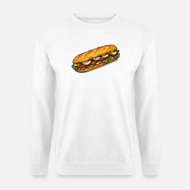 Frischer Sandwich Blickfang - Unisex Pullover - Weiß