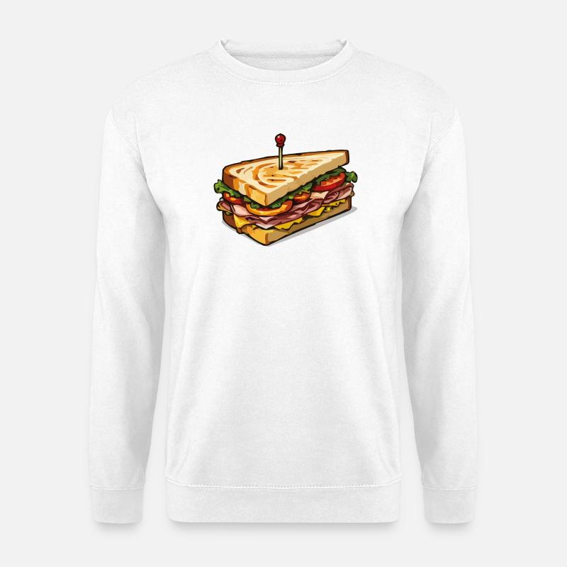 Club Sandwich Stecknadel Kunst - Unisex Pullover - Weiß