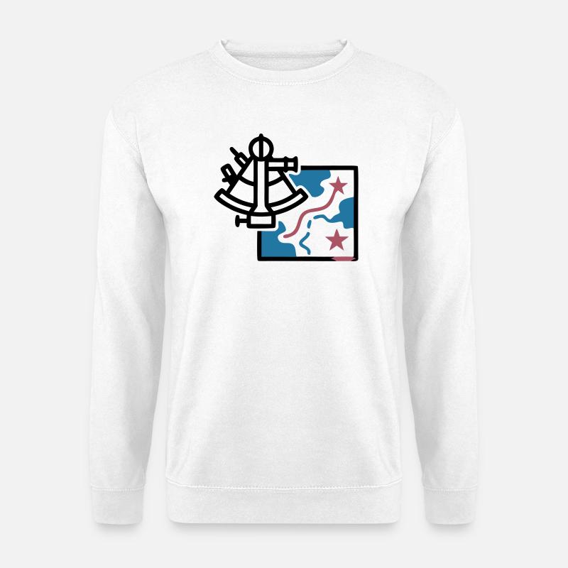 Sextant Navigation Map Vector - Unisex Sweatshirt - white