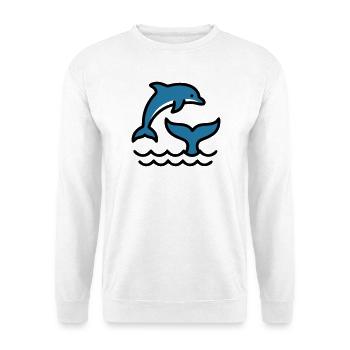 Vagues de dauphins Silhouette de la mer - Sweat-shirt Unisexe - blanc - Devant
