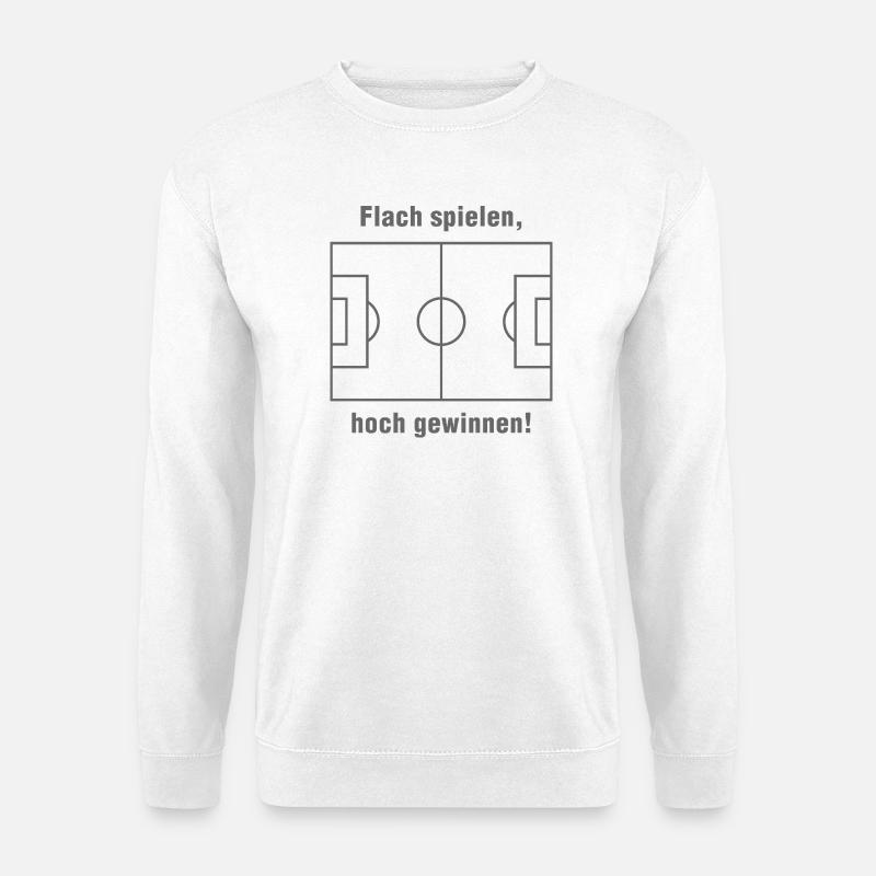 Flach spielen, hoch gewinnen - Unisex Pullover - Weiß