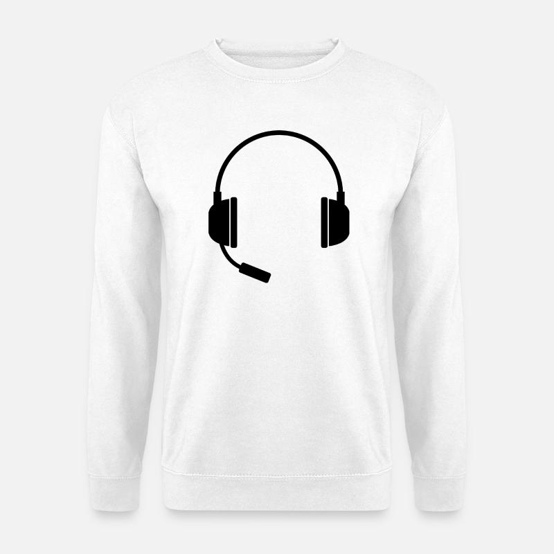 Casque avec micro - Sweat-shirt Unisexe - blanc