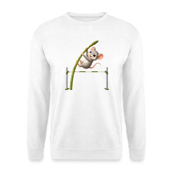 Funny Mouse Asparagus High Jump Cartoon - Unisex Sweatshirt - white - Front