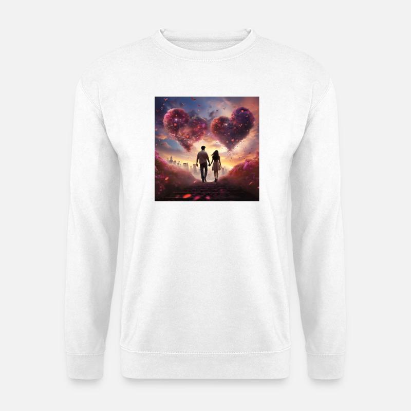 Heart cloud in evening light - Unisex Sweatshirt - white