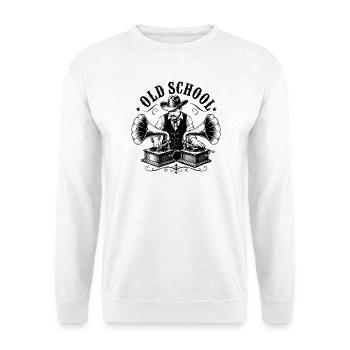 Un DJ old school avec gramophone - Sweat-shirt Unisexe - blanc - Devant