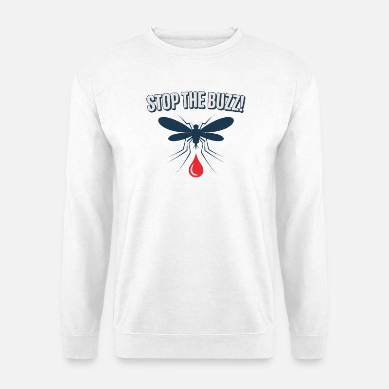 Stop the Buzz Mosquito Blood Drop - Unisex Sweatshirt - white
