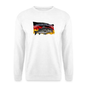 Wolfsbarsch Angeln Deutschland - Unisex Pullover - Weiß - Vorne