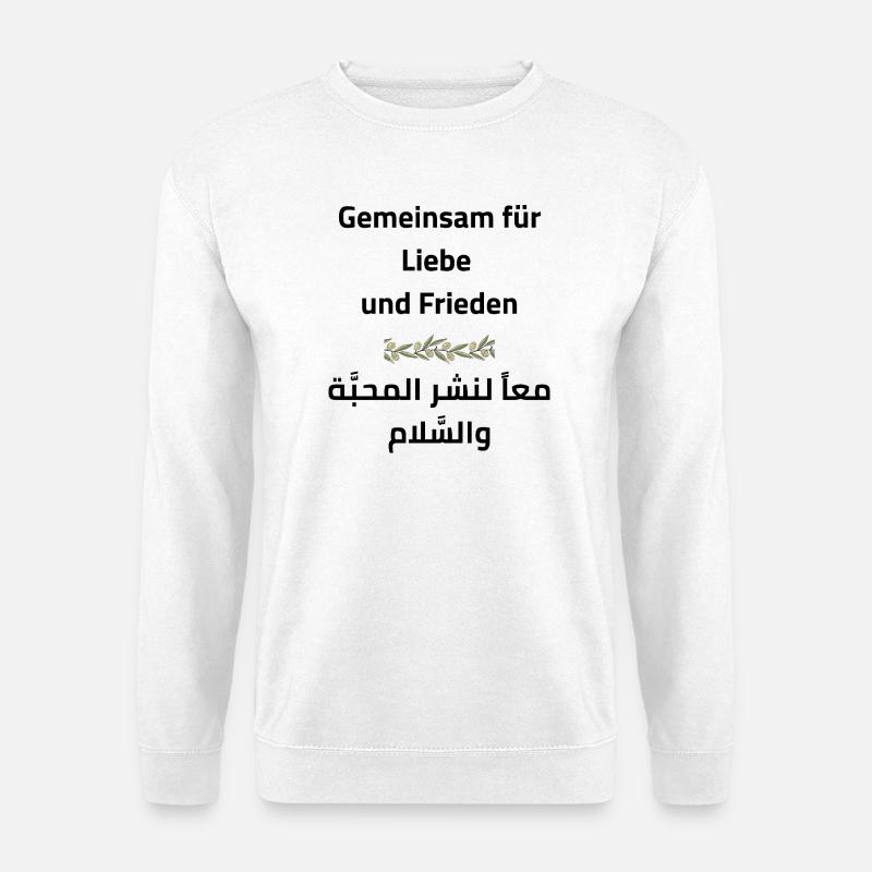 Frieden & Liebe: Gemeinsam - Unisex Pullover - Weiß