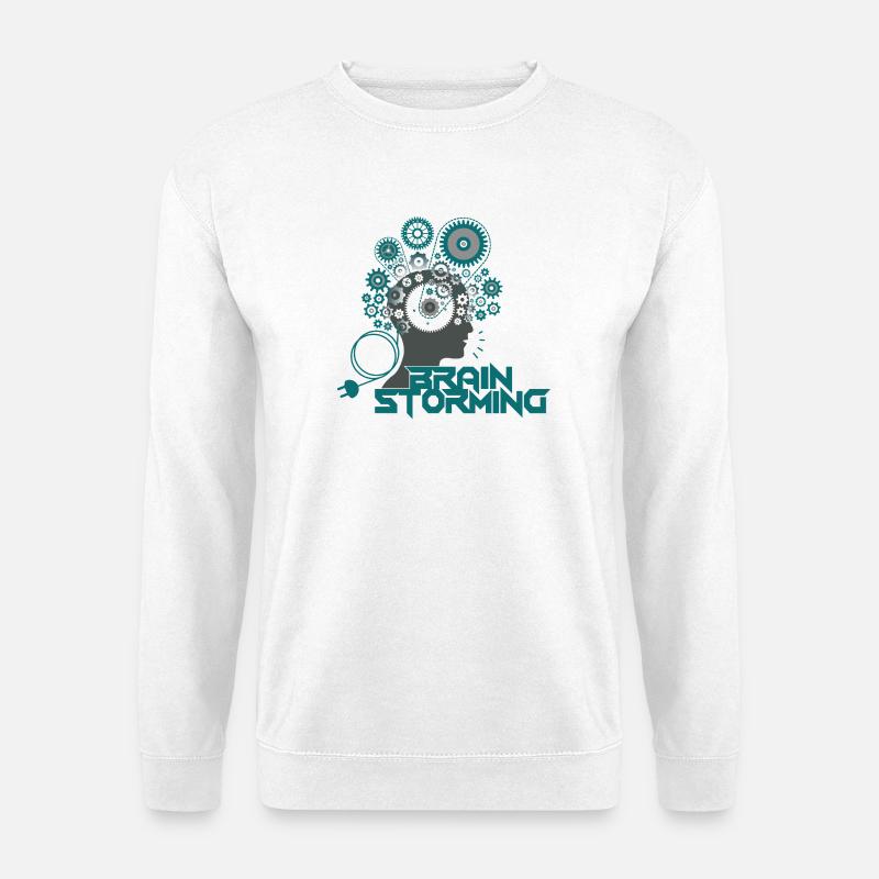 Brainstorming Head – Büro & Office Ideen - Unisex Pullover - Weiß