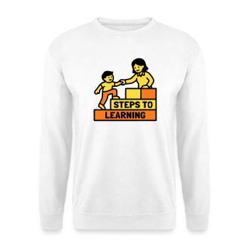 Logo Étapes pour apprendre l’école - Sweat-shirt Unisexe - blanc - Devant