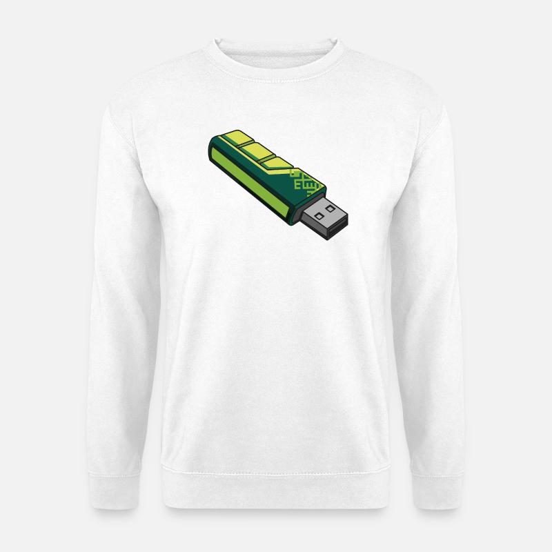 usb_en_tonos_verdes - Unisex Pullover - Weiß