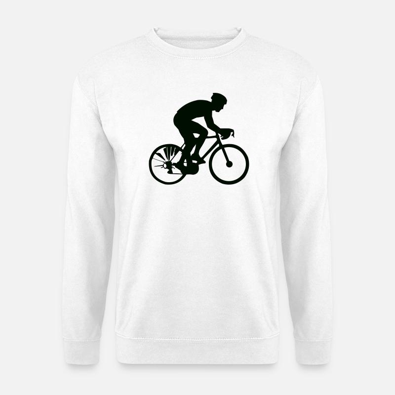 Radfahrer Silhouette im Sprint - Unisex Pullover - Weiß