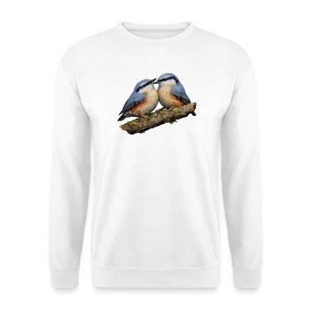 Two Nuthatches on Branch - Unisex Sweatshirt - white - Front