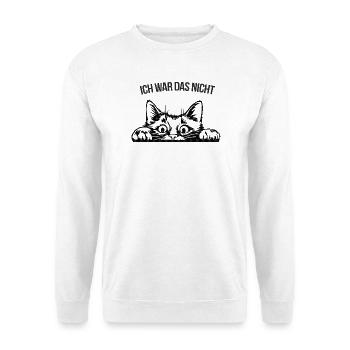 Ich war das nicht – schelmische Katze - Unisex Pullover - Weiß - Vorne