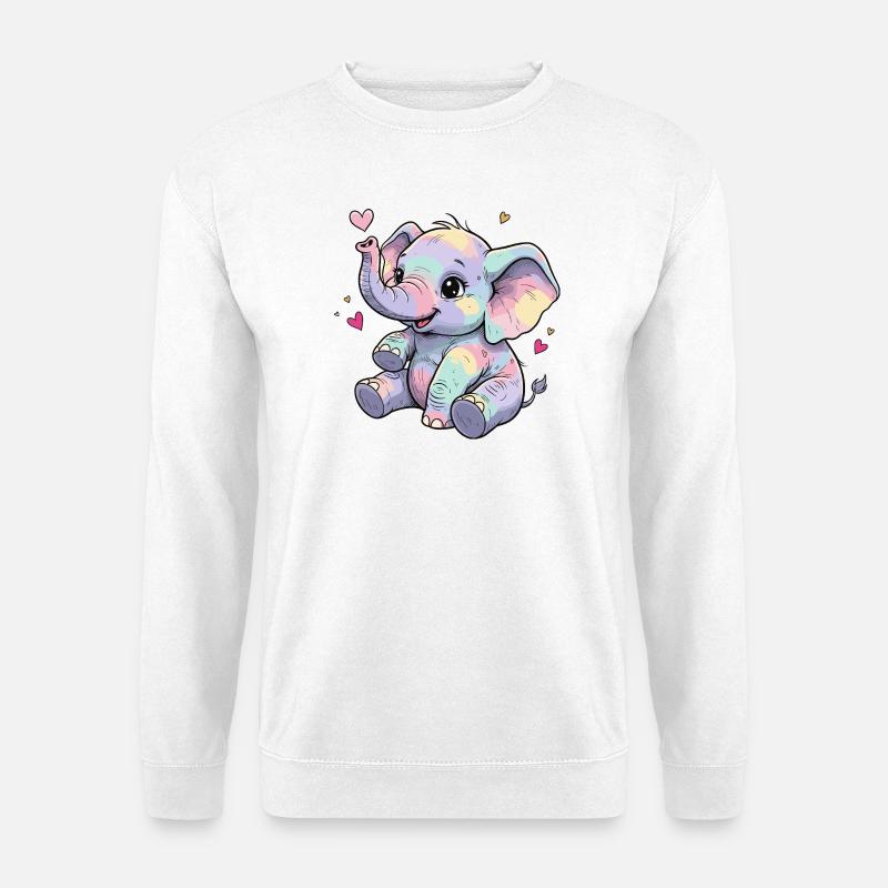Pastell Elefant Kuschelherz - Unisex Pullover - Weiß