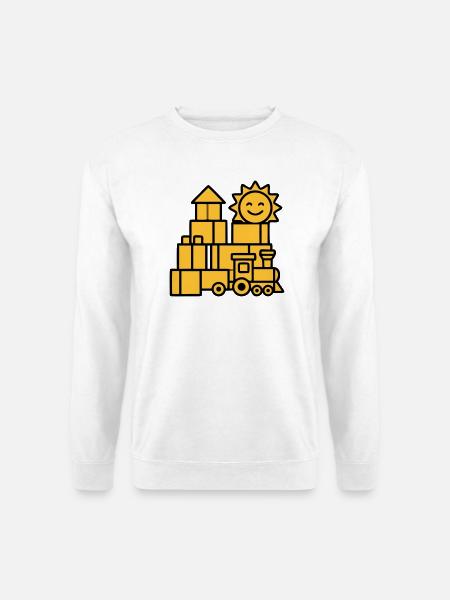 Building Blocks Railway Toys - Unisex Sweatshirt - white