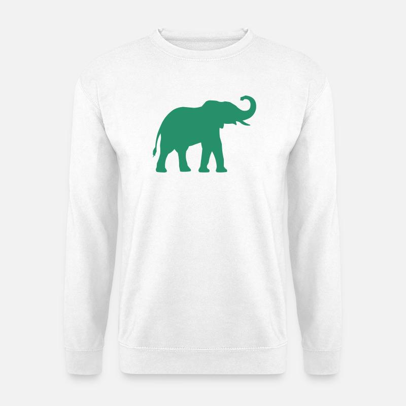 Grüner Elefant Silhouette - Unisex Pullover - Weiß