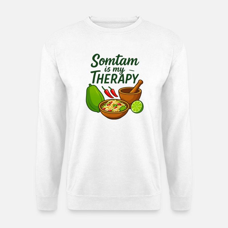 Somtam is my theraphy - Thailand Liebe - Unisex Pullover - Weiß