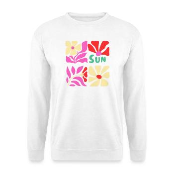 Sonnenblumen Power Floral Sun surfen aloha - Unisex Pullover - Weiß - Vorne - Alina (178cm) & Michal (187cm)