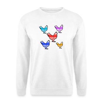 Poulets - Sweat-shirt Unisexe - blanc - Devant