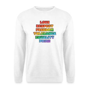 Regenbogenstolz-Werte - Unisex Pullover - Weiß - Vorne