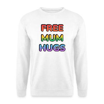 Kostenlose Mama-Umarmungen Regenbogentext LGBT-PRIDE - Unisex Pullover - Weiß - Vorne