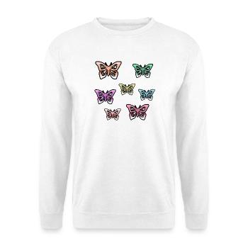 Papillons - Sweat-shirt Unisexe - blanc - Devant