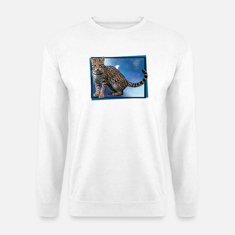 Blauer Leoparden-Bokeh - Unisex Pullover - Weiß